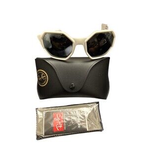 Ray-Ban 59mm Octagon Wrap Sunglasses RB4337 White Made In Italy New